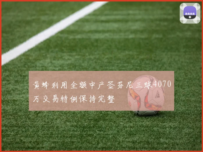 黄蜂利用全额中产签芬尼三球4070万交易特例保持完整